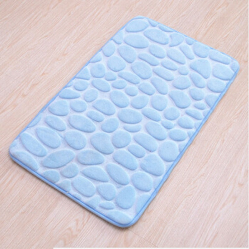 1pc Cobblestone Embossed Bathroom Bath Mat, Memory Foam Rapid Water  Absorbent Pad, Non-Slip Washable Thick Bath Rugs, Soft And Comfortable  Carpet For Shower Room, Bathroom Accessories & Decor , fall decor